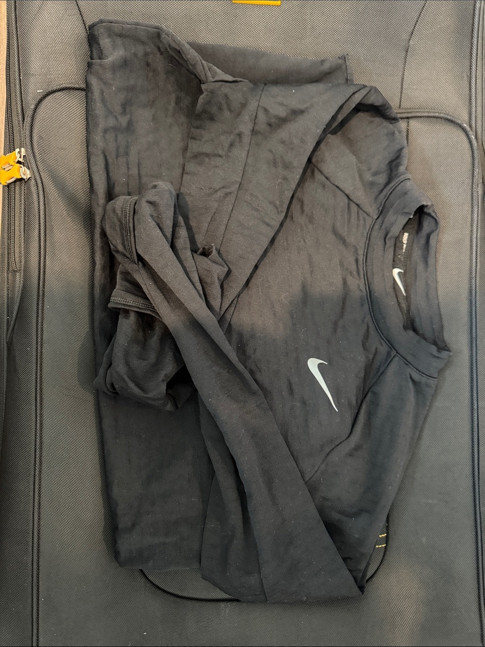 Nike Black Long Sleeve Tee with White Swoosh